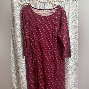 Boden Red Long Sleeve Dress
